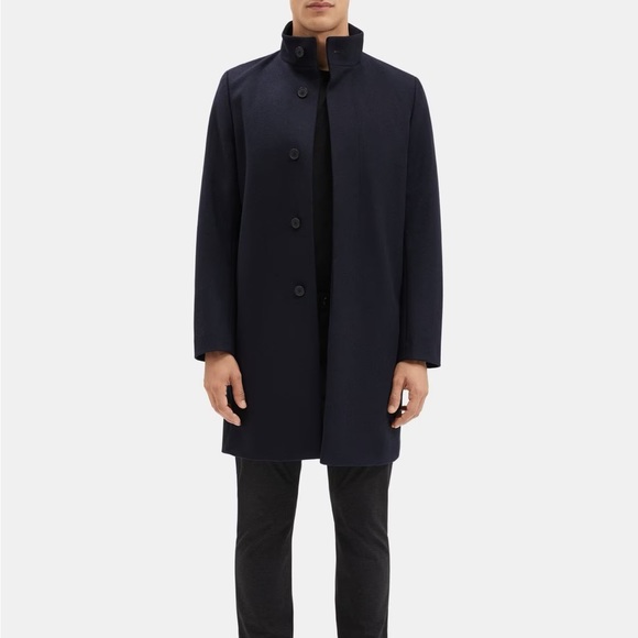 Theory Single-Breasted Coat in Wool - Picture 1 of 5